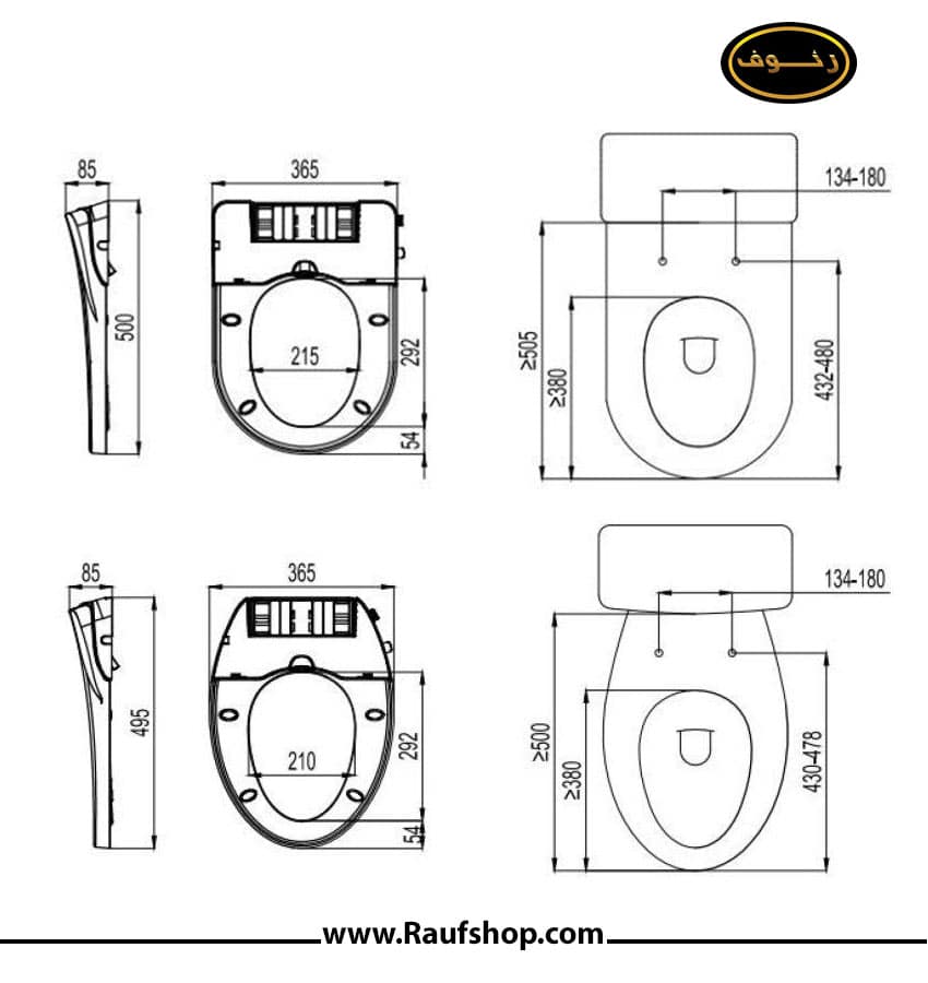 نقشه فنی درب توالت فرنگی