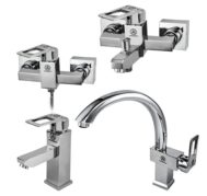 ست کامل شیرآلات قهرمان مدل فلت رنگ کروم ساخت ایران