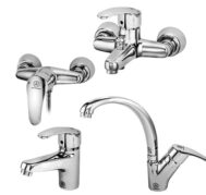 ست کامل شیرآلات قهرمان مدل اسپانیایی استیل کروم