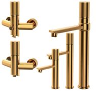 ست کامل شیرآلات کسری مدل کراون رنگ طلایی موجود است.