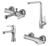 خرید آنلاین و حضوری ست شیرآلات تپس مدل یاتو رنگ کروم