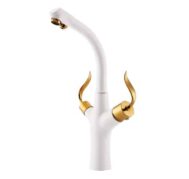 شیر ظرفشویی دو منظوره آئس مدل راشل رنگ سفید طلایی