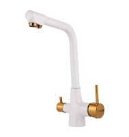 قیمت شیر ظرفشویی دو منظوره AES مدل آوین رنگ سفید طلایی