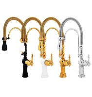 شیر ظرفشویی شاوری آئس مدل ونوس در رنگهای طلایی، سفید طلایی، مشکی طلایی و کروم