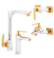 قیمت ست شیرآلات آئس مدل برگ با رنگ کروم طلایی در نمایندگی محمودی رئوف