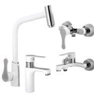 بهترین قیمت ست شیرآلات آئس مدل الوین دارای رنگ سفید کروم در فروشگاه مجاز و نمایندگی محمودی رئوف