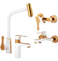 faucet-aes-elvin-whitegolden فروش ست شیرآلات آئس مدل الوین رنگ سفید طلایی در محمودی رئوف