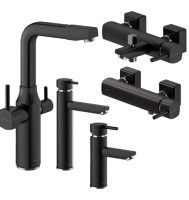 فروش ست شیرآلات یونیک برند شودر رنگ مشکی کروم در فروشگاه و نمایندگی معتبر محمودی رئوف